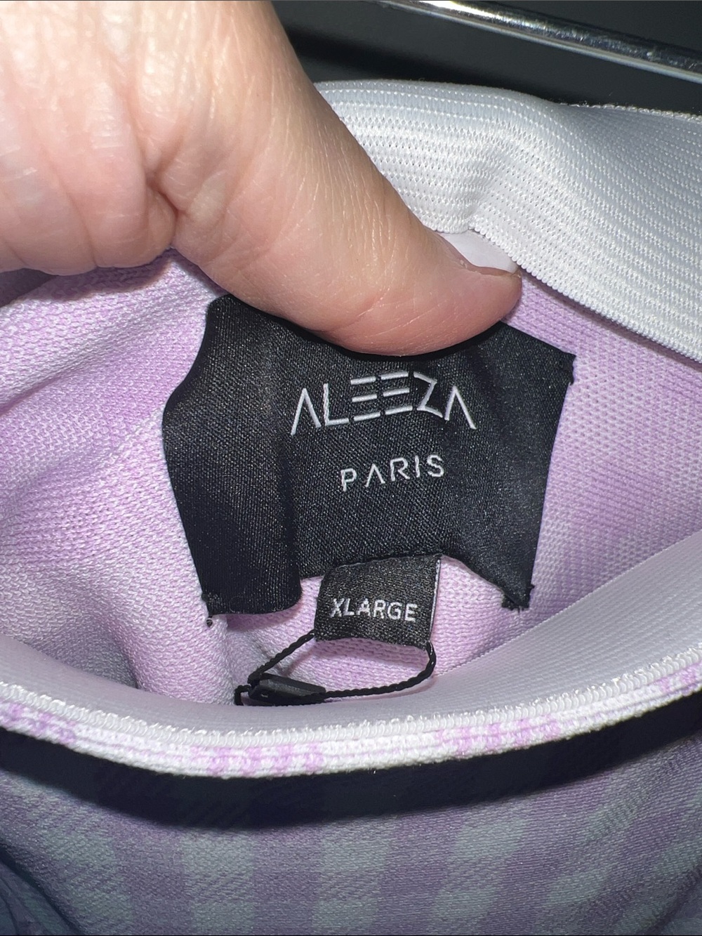 Aleeza Paris Lavender Gingham Pleated Midi Skirt - Picture 8 of 8